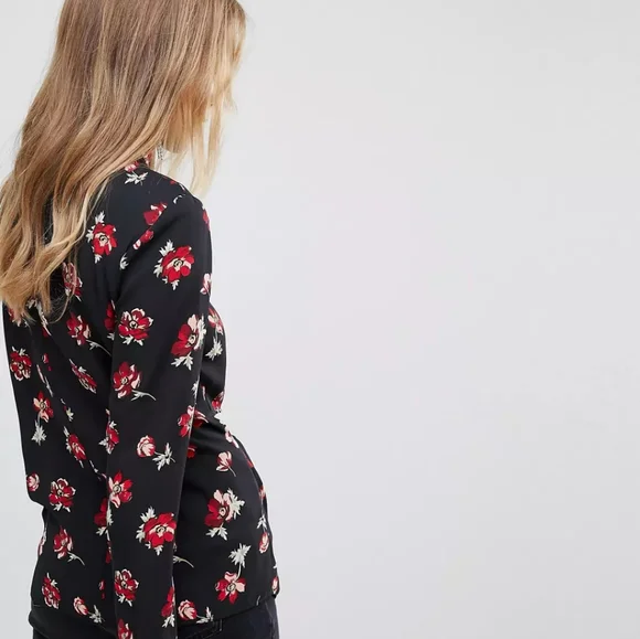 ASOS - Floral Cut-out Blouse - Picture 3 of 3